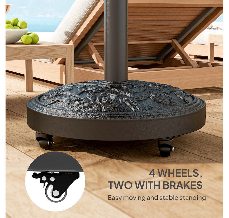 Image 938174_ALTMORE5.jpg, Product 938-174 / Price $84.99, Outsunny Patio Umbrella Base, 46 lbs Umbrella Stand with Wheels, Black from Outsunny on TSC.ca's Home & Garden department