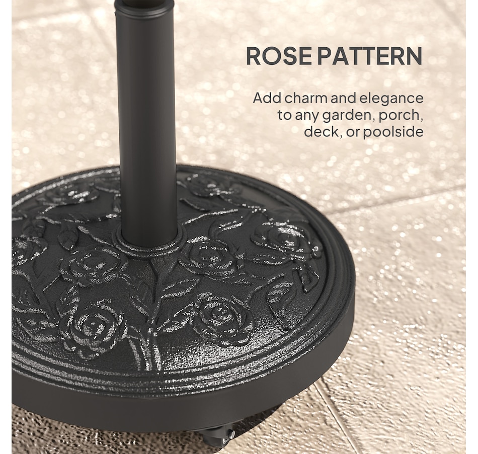 Image 938174_ALTMORE6.jpg, Product 938-174 / Price $84.99, Outsunny Patio Umbrella Base, 46 lbs Umbrella Stand with Wheels, Black from Outsunny on TSC.ca's Home & Garden department