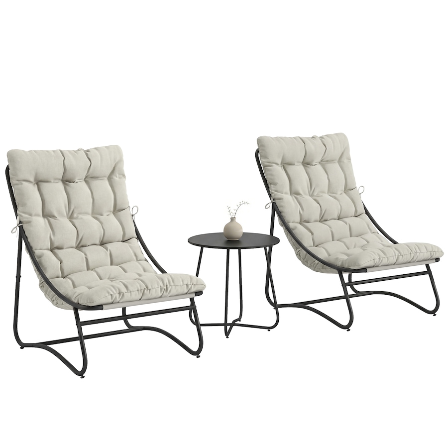 Image 938188.jpg, Product 938-188 / Price $269.99, Outsunny Outdoor Bistro Set, Patio Table and Chairs w/ Cushions, Light Grey from Outsunny on TSC.ca's Home & Garden department