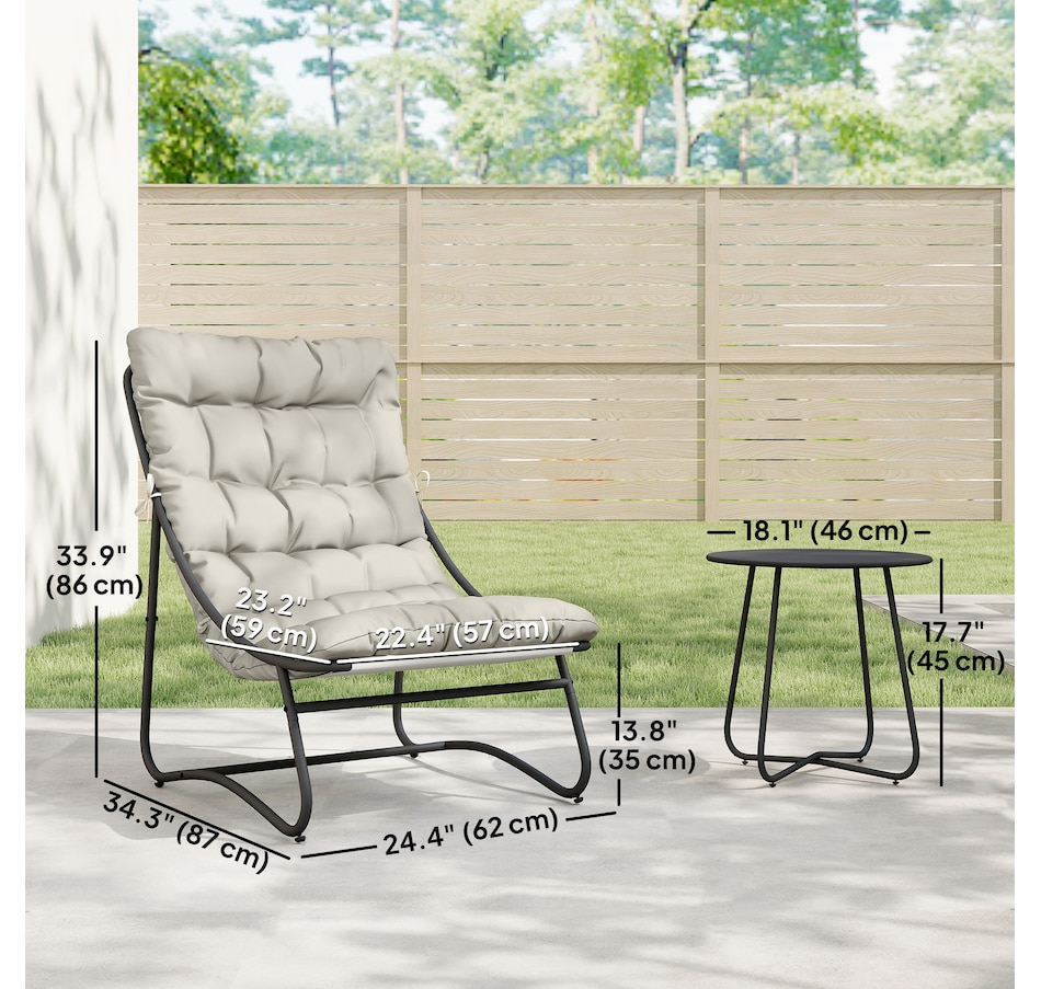 Image 938188_ALTMORE2.jpg, Product 938-188 / Price $269.99, Outsunny Outdoor Bistro Set, Patio Table and Chairs w/ Cushions, Light Grey from Outsunny on TSC.ca's Home & Garden department