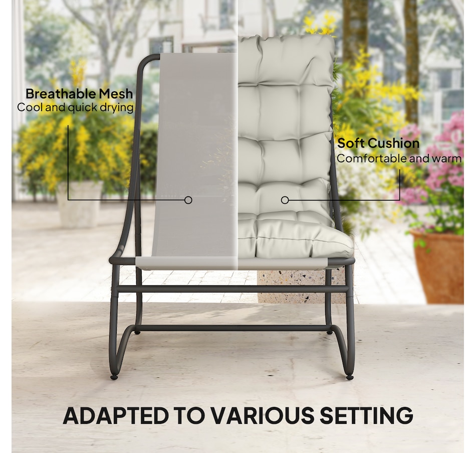 Image 938188_ALTMORE4.jpg, Product 938-188 / Price $269.99, Outsunny Outdoor Bistro Set, Patio Table and Chairs w/ Cushions, Light Grey from Outsunny on TSC.ca's Home & Garden department
