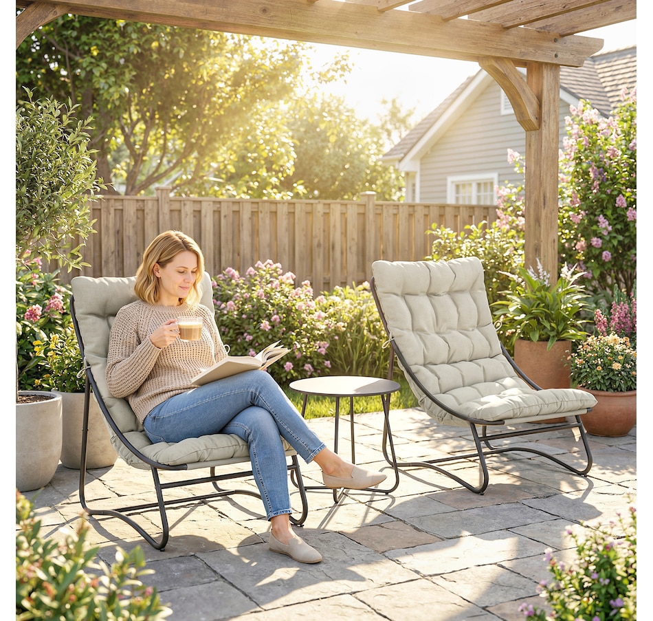 Image 938188_ALTMORE8.jpg, Product 938-188 / Price $269.99, Outsunny Outdoor Bistro Set, Patio Table and Chairs w/ Cushions, Light Grey from Outsunny on TSC.ca's Home & Garden department