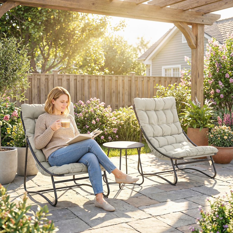 Image 938188_ALTMORE8.jpg, Product 938-188 / Price $269.99, Outsunny Outdoor Bistro Set, Patio Table and Chairs w/ Cushions, Light Grey from Outsunny on TSC.ca's Home & Garden department