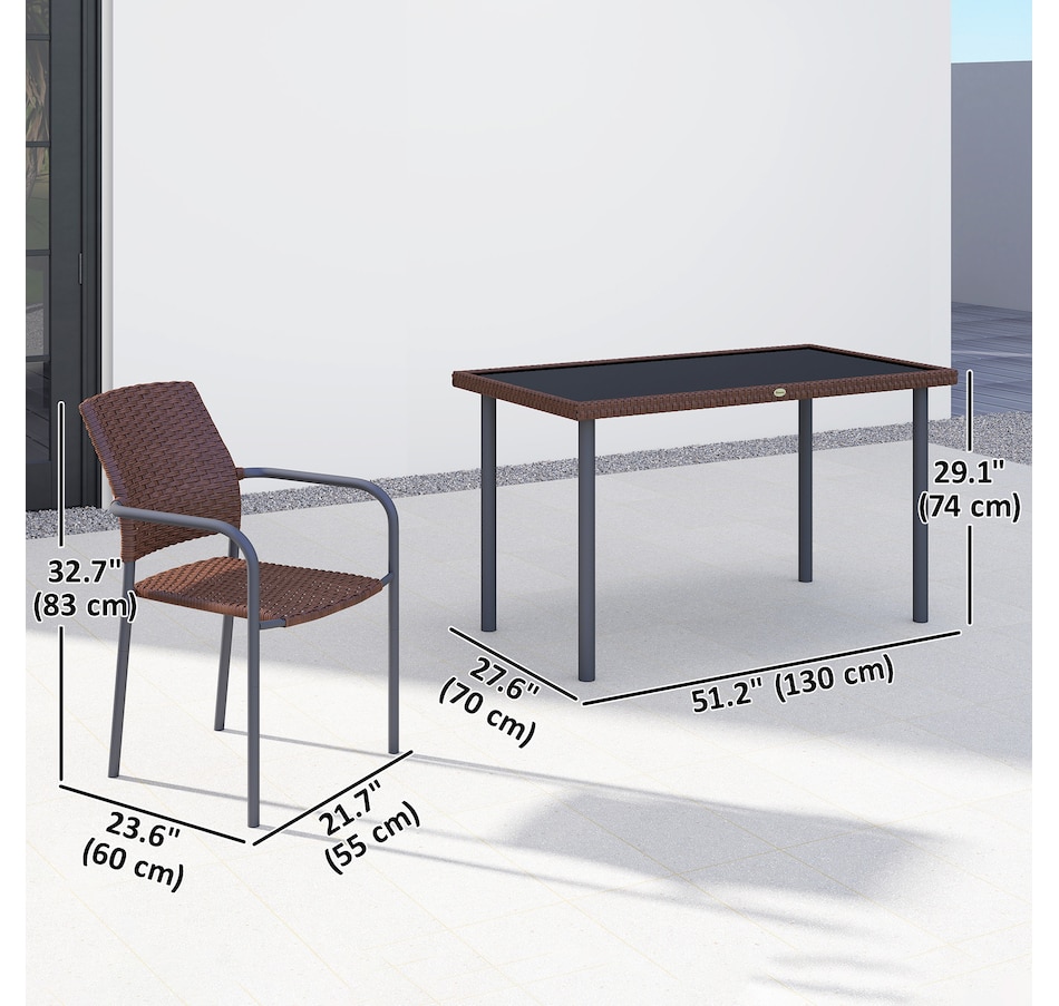 Image 938190_ALTMORE2.jpg, Product 938-190 / Price $349.99, Outsunny 5 Pieces Outdoor Dining Set for 4, PE Rattan Patio Furniture Set from Outsunny on TSC.ca's Home & Garden department