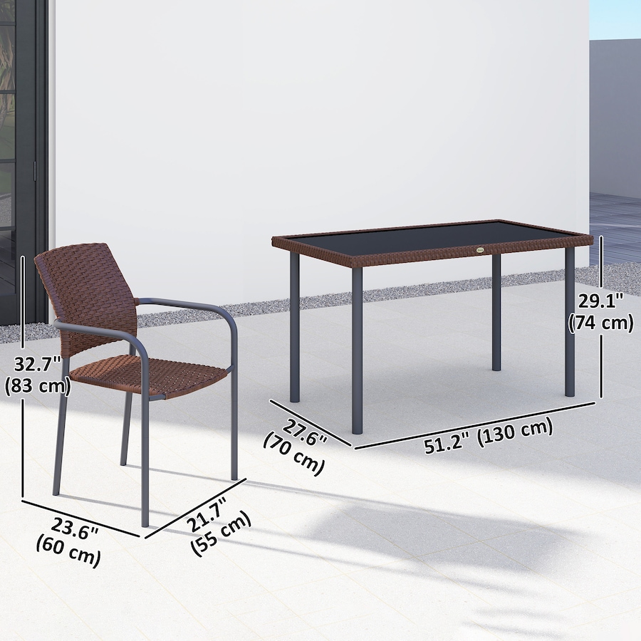 Image 938190_ALTMORE2.jpg, Product 938-190 / Price $364.99, Outsunny 5 Pieces Outdoor Dining Set for 4, PE Rattan Patio Furniture Set from Outsunny on TSC.ca's Home & Garden department
