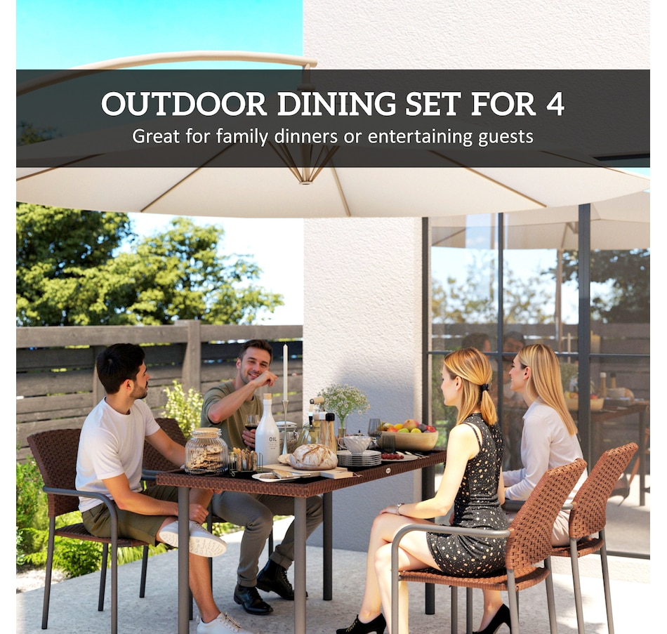 Image 938190_ALTMORE3.jpg, Product 938-190 / Price $349.99, Outsunny 5 Pieces Outdoor Dining Set for 4, PE Rattan Patio Furniture Set from Outsunny on TSC.ca's Home & Garden department