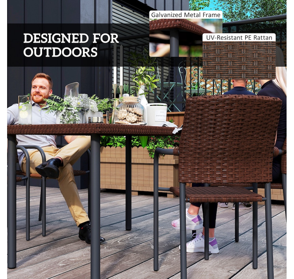 Image 938190_ALTMORE6.jpg, Product 938-190 / Price $349.99, Outsunny 5 Pieces Outdoor Dining Set for 4, PE Rattan Patio Furniture Set from Outsunny on TSC.ca's Home & Garden department