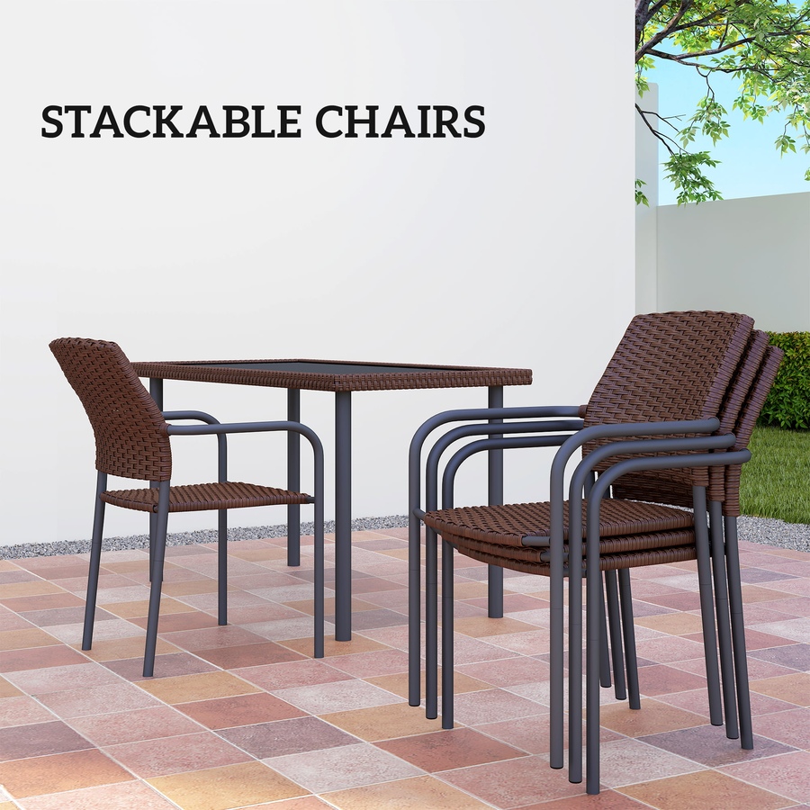 Image 938190_ALTMORE7.jpg, Product 938-190 / Price $364.99, Outsunny 5 Pieces Outdoor Dining Set for 4, PE Rattan Patio Furniture Set from Outsunny on TSC.ca's Home & Garden department