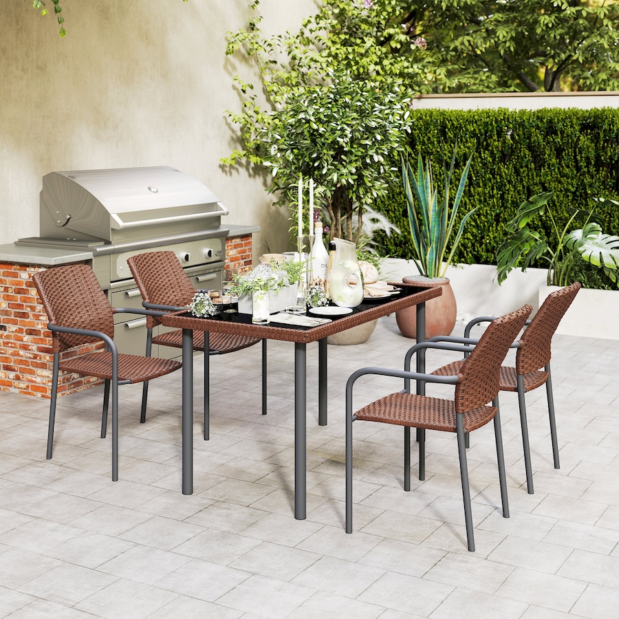 Image 938190_ALTMORE8.jpg, Product 938-190 / Price $364.99, Outsunny 5 Pieces Outdoor Dining Set for 4, PE Rattan Patio Furniture Set from Outsunny on TSC.ca's Home & Garden department