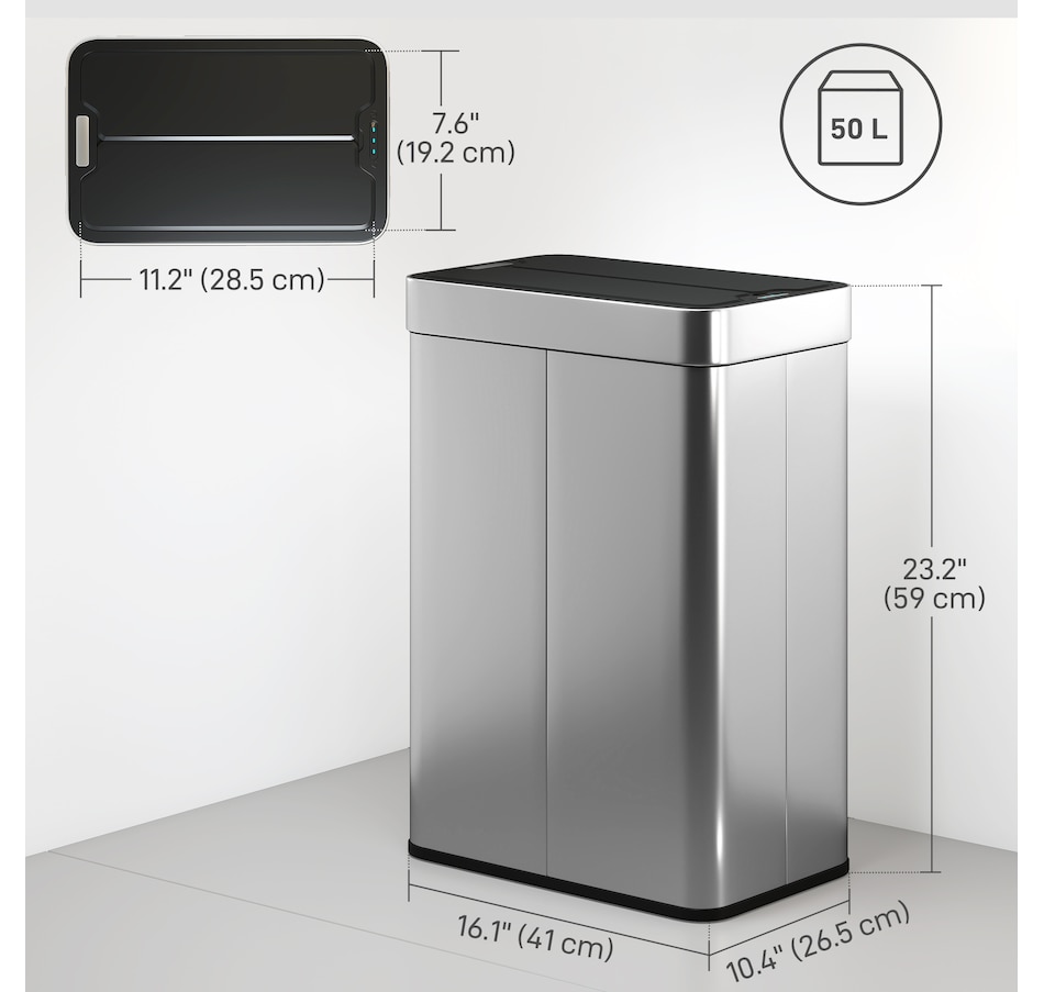 Image 938212_ALTMORE11.jpg, Product 938-212 / Price $94.99 - $104.99, HOMCOM Sensor Garbage Can with Soft-Close Lid Sensor Trash Can from HOMCOM on TSC.ca's Kitchen department