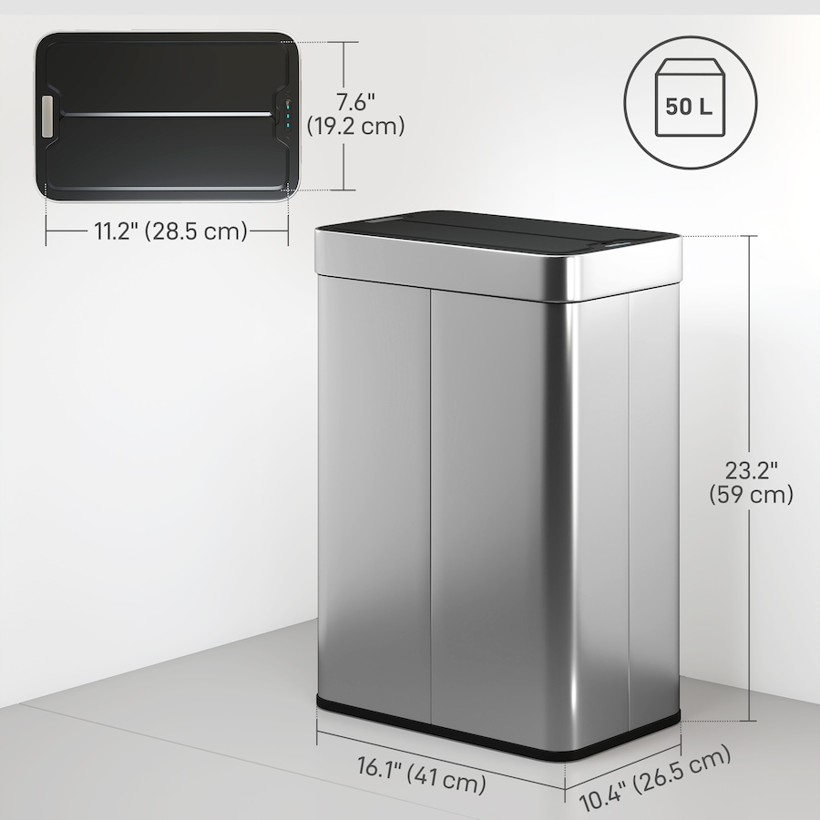Image 938212_ALTMORE11.jpg, Product 938-212 / Price $104.99, HOMCOM Sensor Garbage Can with Soft-Close Lid Sensor Trash Can from HOMCOM on TSC.ca's Kitchen department