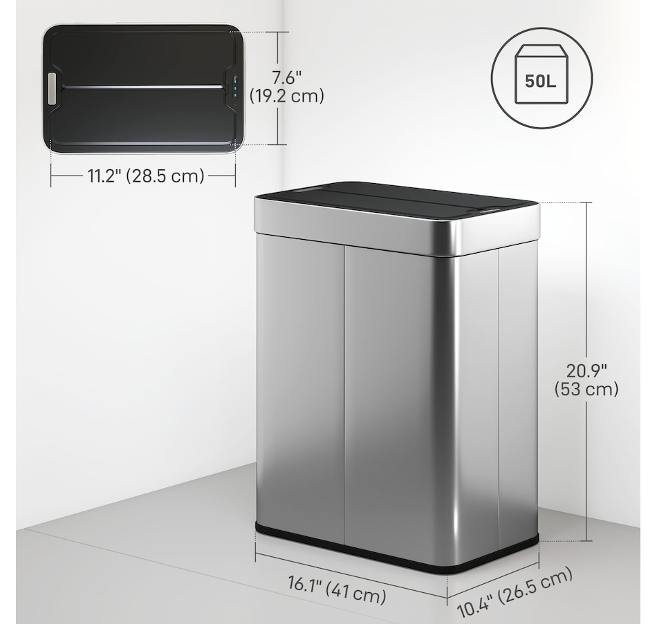 Image 938212_ALTMORE2.jpg, Product 938-212 / Price $94.99 - $104.99, HOMCOM Sensor Garbage Can with Soft-Close Lid Sensor Trash Can from HOMCOM on TSC.ca's Kitchen department
