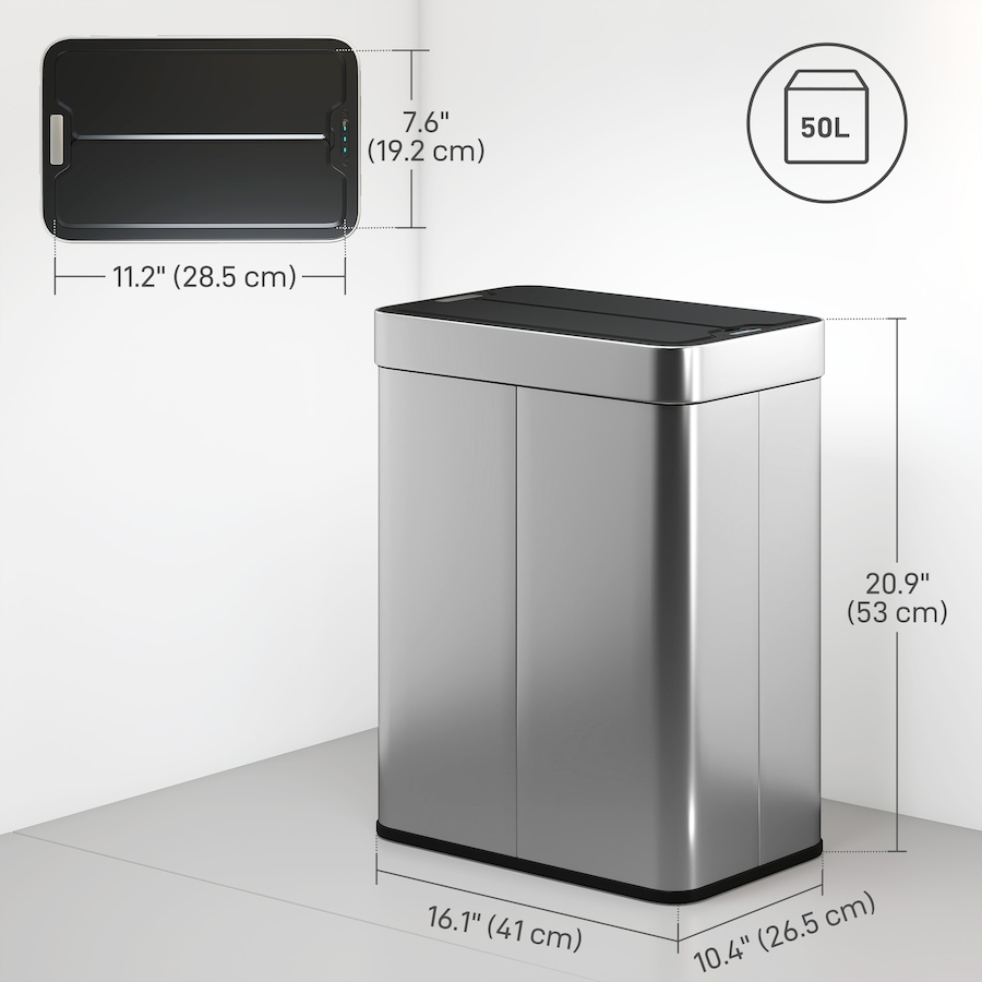 Image 938212_ALTMORE2.jpg, Product 938-212 / Price $104.99, HOMCOM Sensor Garbage Can with Soft-Close Lid Sensor Trash Can from HOMCOM on TSC.ca's Kitchen department
