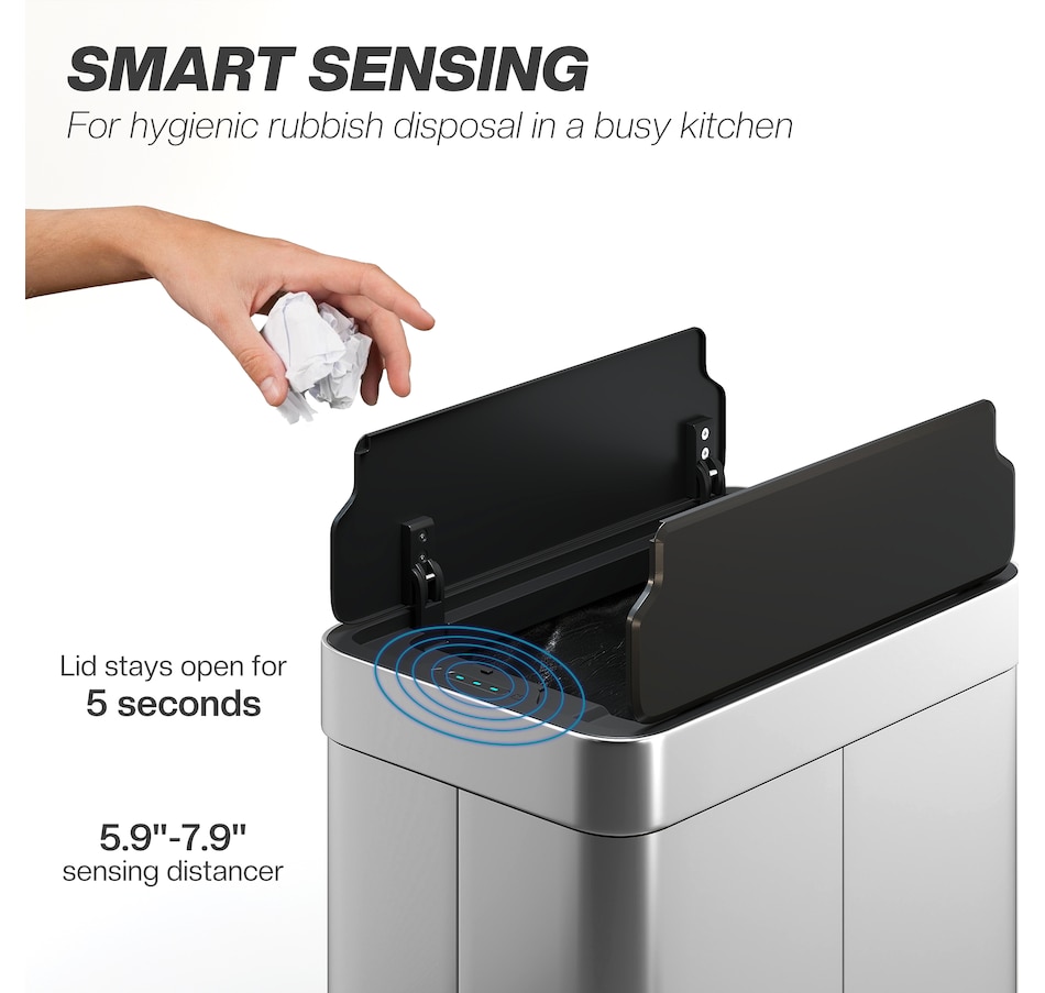 Image 938212_ALTMORE3.jpg, Product 938-212 / Price $94.99 - $104.99, HOMCOM Sensor Garbage Can with Soft-Close Lid Sensor Trash Can from HOMCOM on TSC.ca's Kitchen department