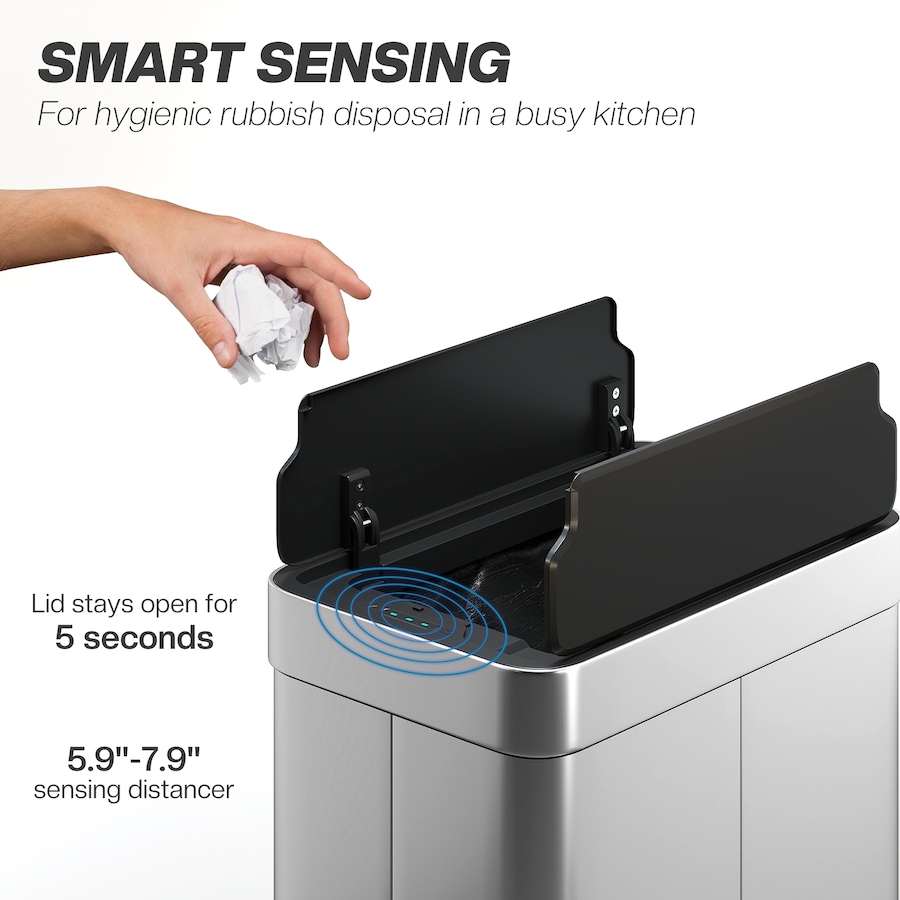 Image 938212_ALTMORE3.jpg, Product 938-212 / Price $104.99, HOMCOM Sensor Garbage Can with Soft-Close Lid Sensor Trash Can from HOMCOM on TSC.ca's Kitchen department