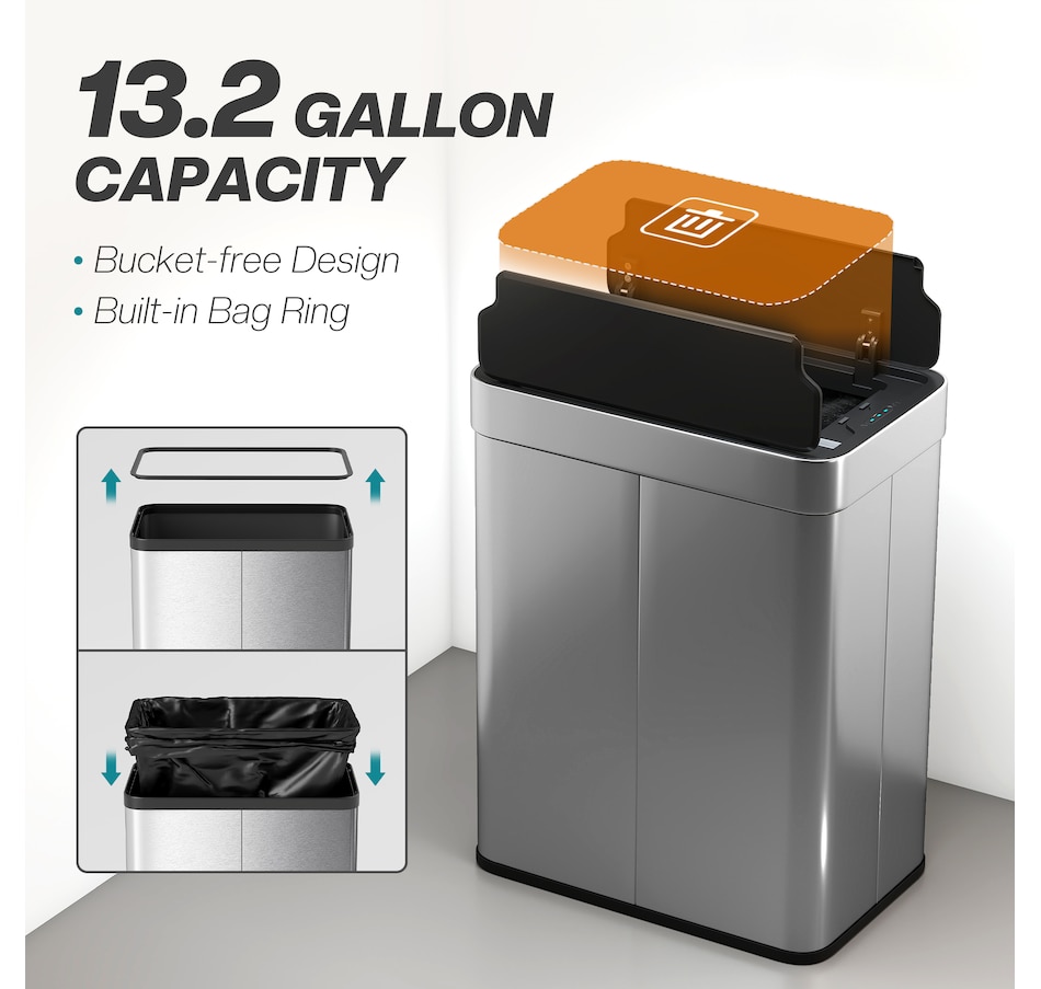 Image 938212_ALTMORE4.jpg, Product 938-212 / Price $94.99 - $104.99, HOMCOM Sensor Garbage Can with Soft-Close Lid Sensor Trash Can from HOMCOM on TSC.ca's Kitchen department