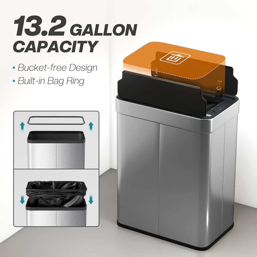 Image 938212_ALTMORE4.jpg, Product 938-212 / Price $104.99, HOMCOM Sensor Garbage Can with Soft-Close Lid Sensor Trash Can from HOMCOM on TSC.ca's Kitchen department