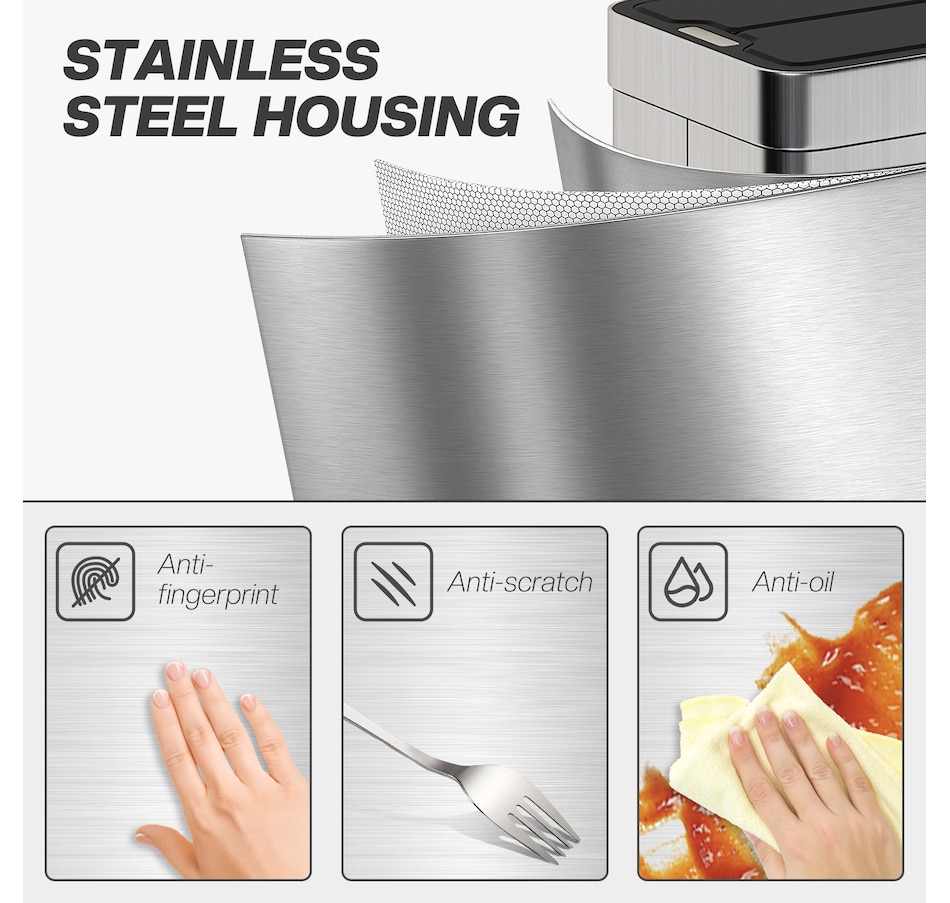 Image 938212_ALTMORE5.jpg, Product 938-212 / Price $94.99 - $104.99, HOMCOM Sensor Garbage Can with Soft-Close Lid Sensor Trash Can from HOMCOM on TSC.ca's Kitchen department