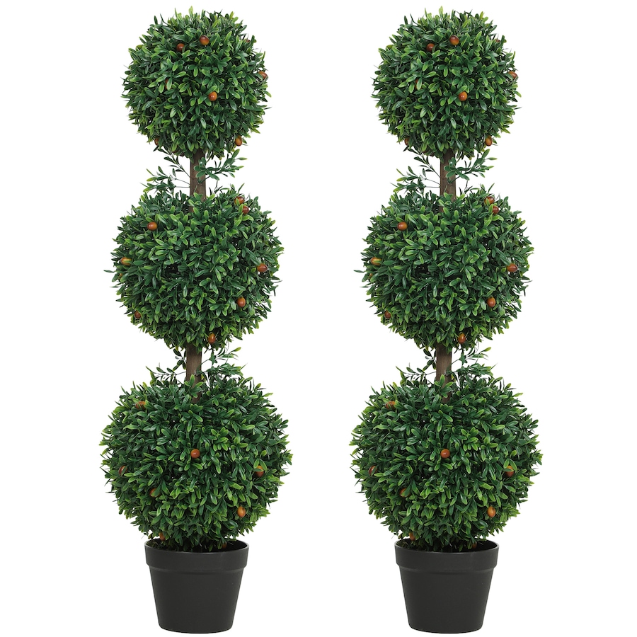 Image 938214.jpg, Product 938-214 / Price $64.99 - $94.99, HOMCOM Artificial Boxwood Topiary Trees Fake Plants Set of 2, Green from HOMCOM on TSC.ca's Home & Garden department