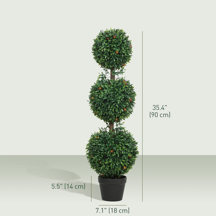 Image 938214_ALTMORE11.jpg, Product 938-214 / Price $64.99 - $94.99, HOMCOM Artificial Boxwood Topiary Trees Fake Plants Set of 2, Green from HOMCOM on TSC.ca's Home & Garden department