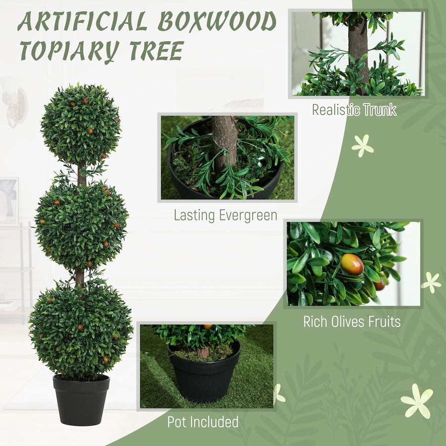 Image 938214_ALTMORE12.jpg, Product 938-214 / Price $64.99 - $94.99, HOMCOM Artificial Boxwood Topiary Trees Fake Plants Set of 2, Green from HOMCOM on TSC.ca's Home & Garden department