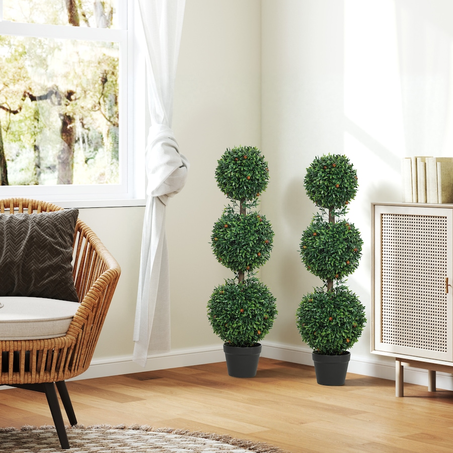 Image 938214_ALTMORE15.jpg, Product 938-214 / Price $64.99 - $94.99, HOMCOM Artificial Boxwood Topiary Trees Fake Plants Set of 2, Green from HOMCOM on TSC.ca's Home & Garden department