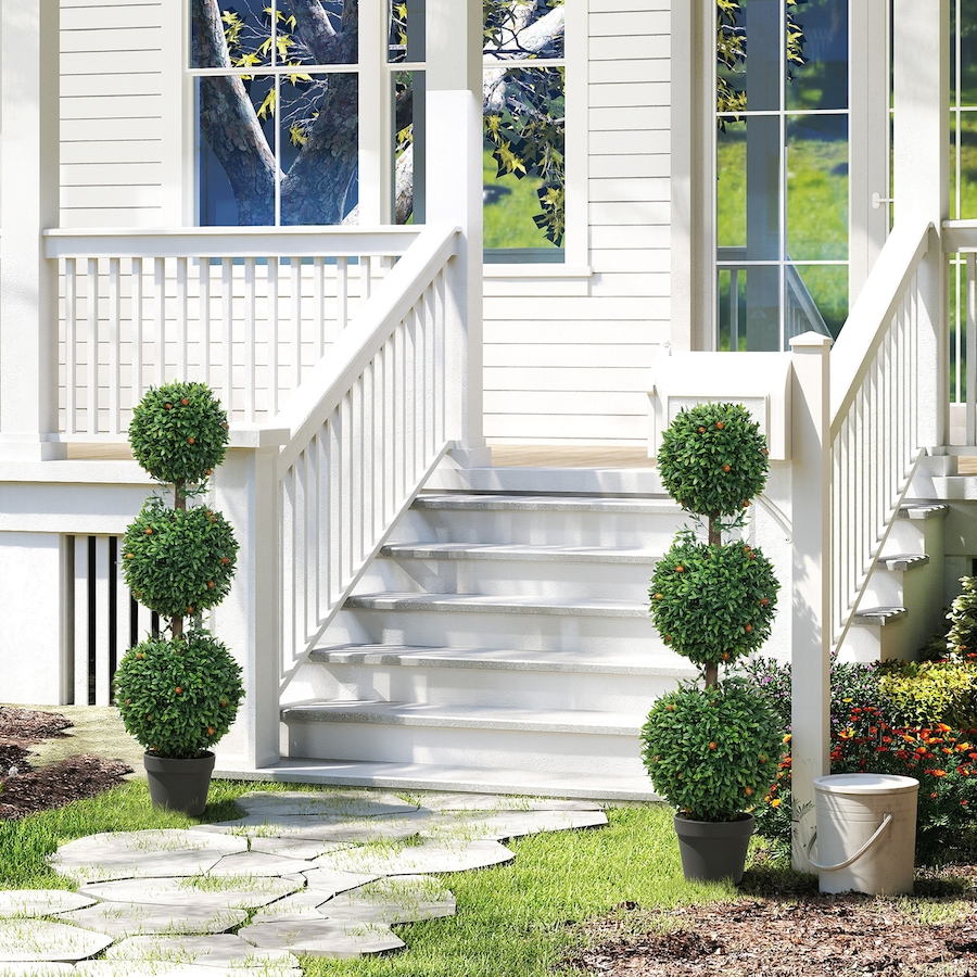 Image 938214_ALTMORE16.jpg, Product 938-214 / Price $64.99 - $94.99, HOMCOM Artificial Boxwood Topiary Trees Fake Plants Set of 2, Green from HOMCOM on TSC.ca's Home & Garden department