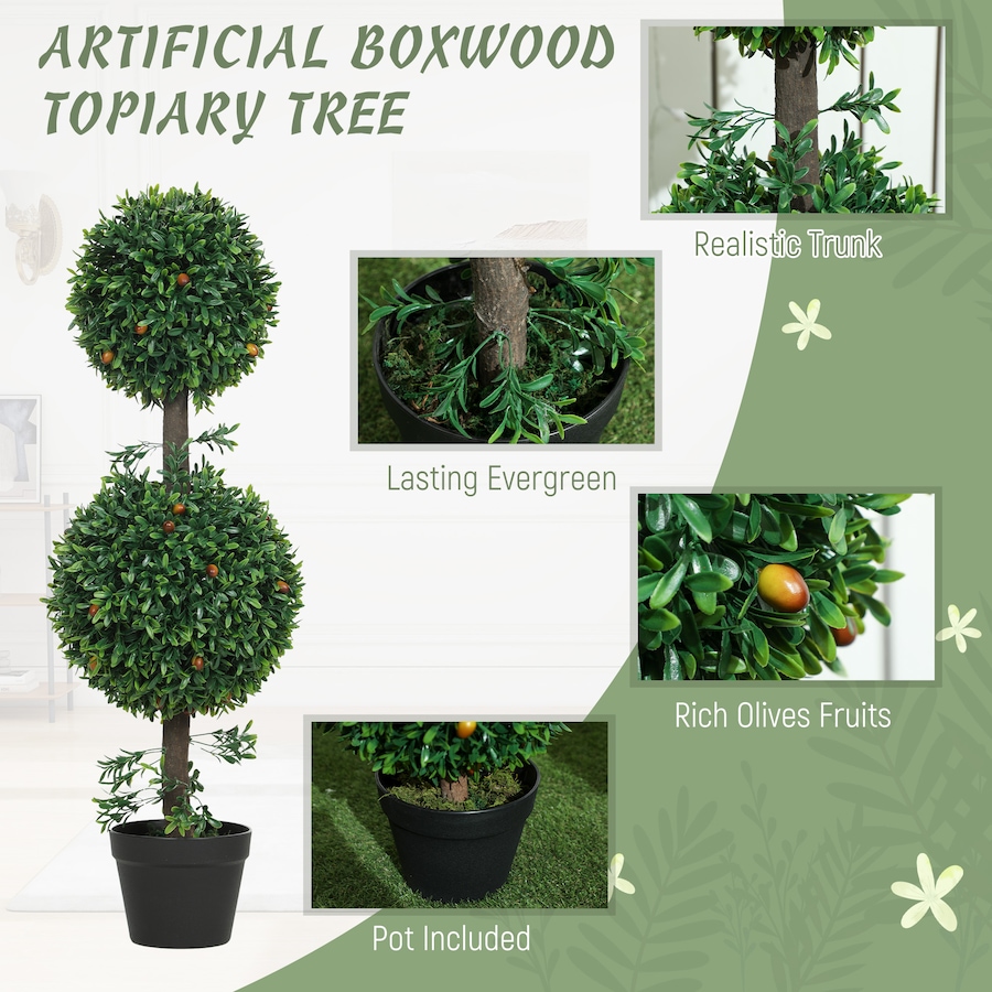 Image 938214_ALTMORE3.jpg, Product 938-214 / Price $64.99 - $94.99, HOMCOM Artificial Boxwood Topiary Trees Fake Plants Set of 2, Green from HOMCOM on TSC.ca's Home & Garden department