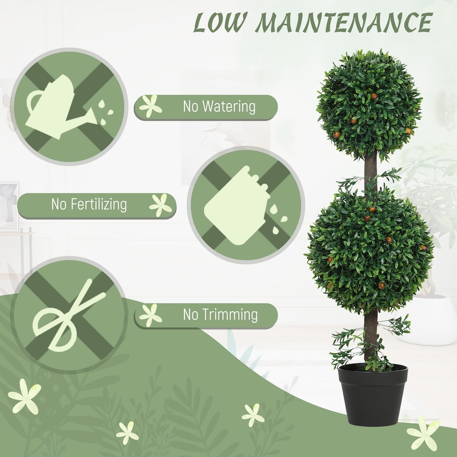 Image 938214_ALTMORE5.jpg, Product 938-214 / Price $64.99 - $94.99, HOMCOM Artificial Boxwood Topiary Trees Fake Plants Set of 2, Green from HOMCOM on TSC.ca's Home & Garden department