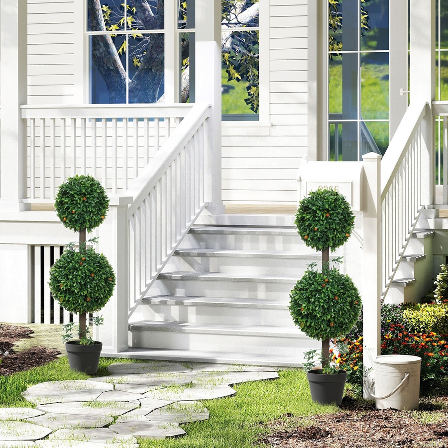 Image 938214_ALTMORE7.jpg, Product 938-214 / Price $64.99 - $94.99, HOMCOM Artificial Boxwood Topiary Trees Fake Plants Set of 2, Green from HOMCOM on TSC.ca's Home & Garden department