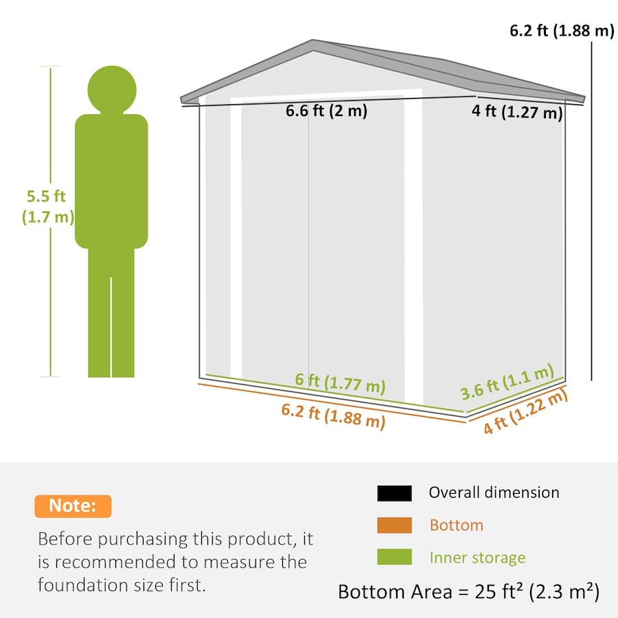 Image 938229_ALTMORE2.jpg, Product 938-229 / Price $239.99, Outsunny 6.5' x 4' Outdoor Storage Shed, Metal Garden Shed, Brown from Outsunny on TSC.ca's Home & Garden department