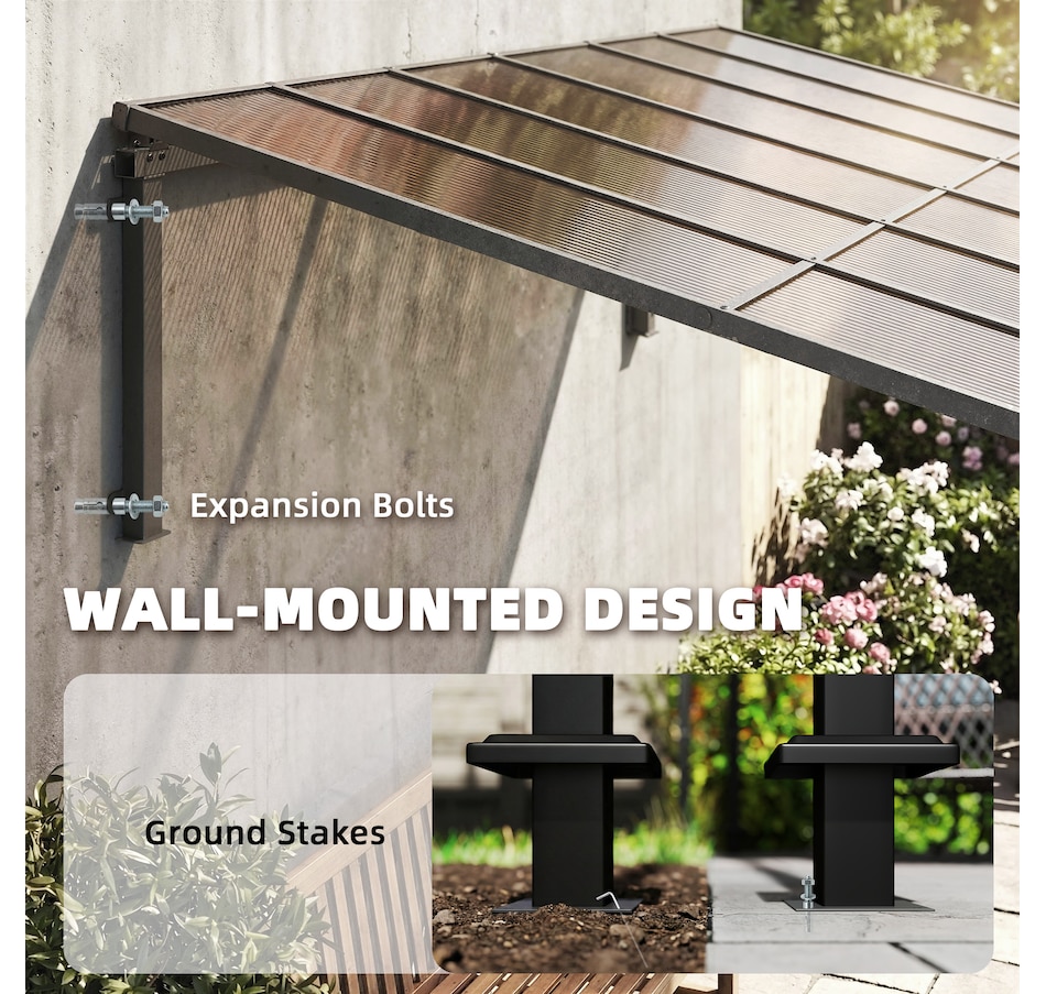 Image 938230_ALTMORE3.jpg, Product 938-230 / Price $549.99, Outsunny 11' x 10' Outdoor Pergola, Wall Mounted Hardtop Lean-to Gazebo from Outsunny on TSC.ca's Home & Garden department