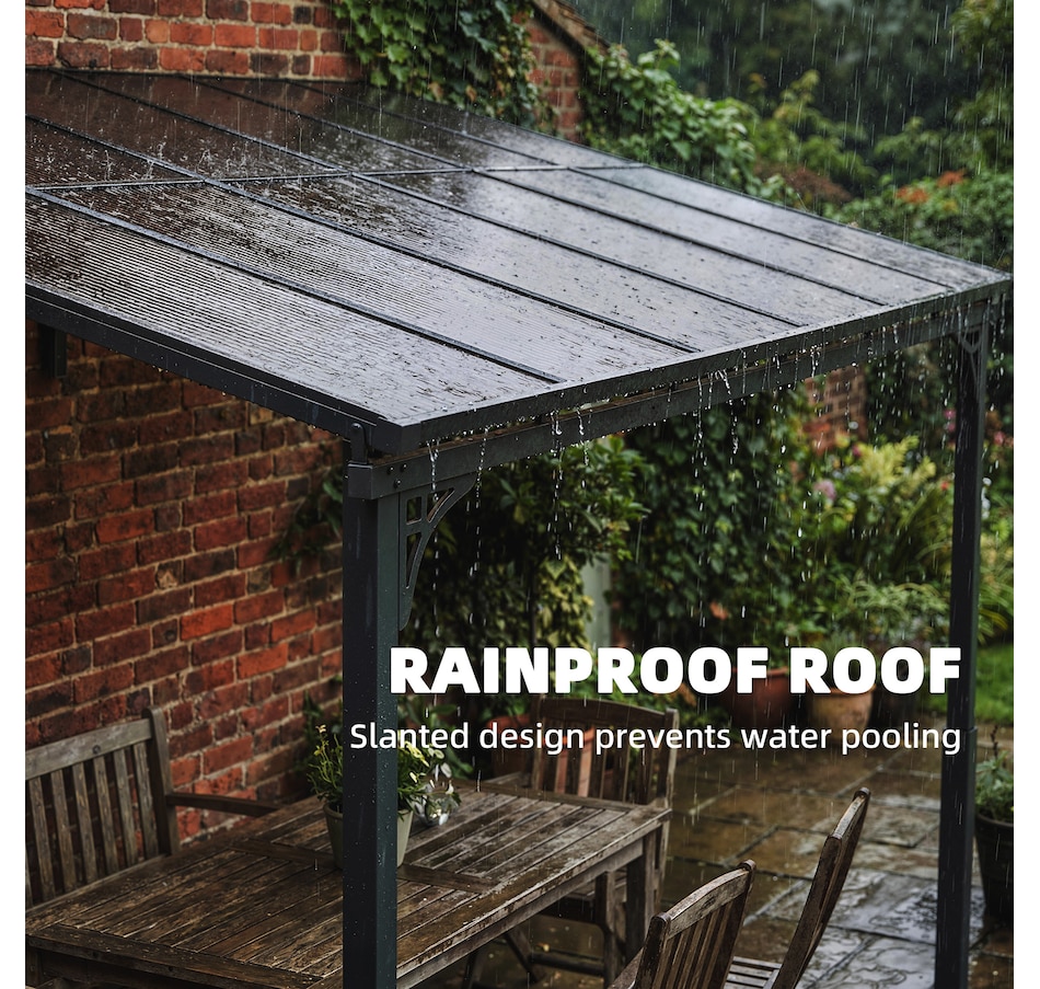 Image 938230_ALTMORE5.jpg, Product 938-230 / Price $549.99, Outsunny 11' x 10' Outdoor Pergola, Wall Mounted Hardtop Lean-to Gazebo from Outsunny on TSC.ca's Home & Garden department