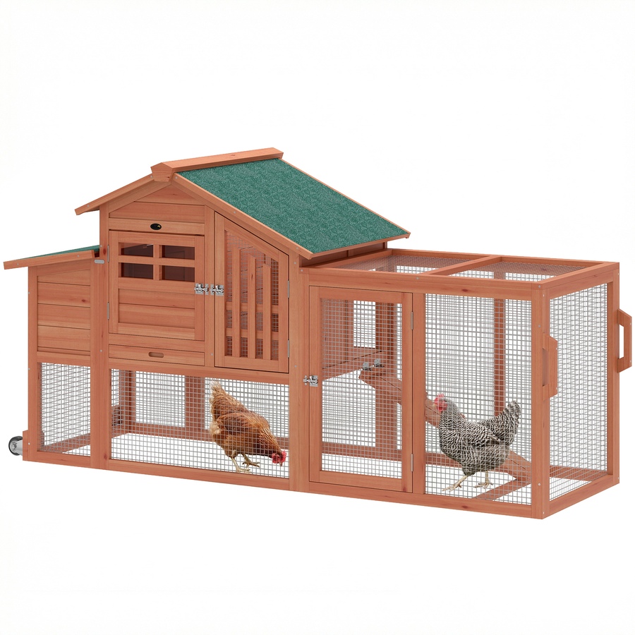 Image 938246.jpg, Product 938-246 / Price $239.99, PawHut Chicken Coop with Run, Mobile Wooden Chicken House with Nesting Box from PawHut on TSC.ca's Home & Garden department