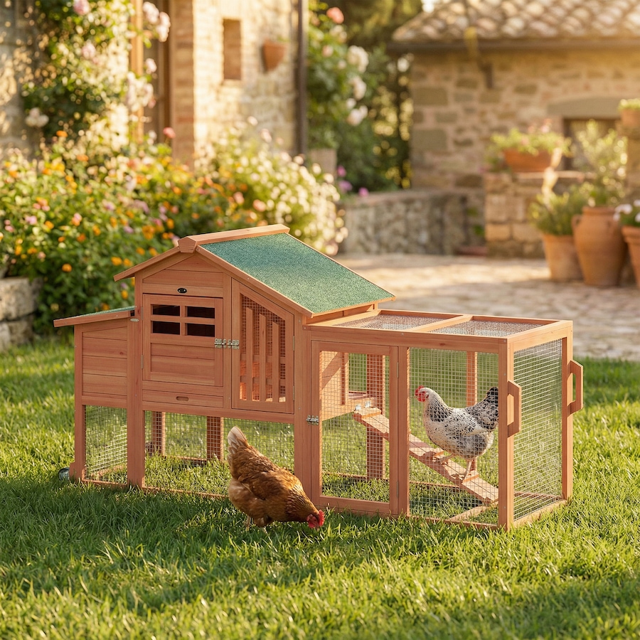 Image 938246_ALTMORE1.jpg, Product 938-246 / Price $239.99, PawHut Chicken Coop with Run, Mobile Wooden Chicken House with Nesting Box from PawHut on TSC.ca's Home & Garden department