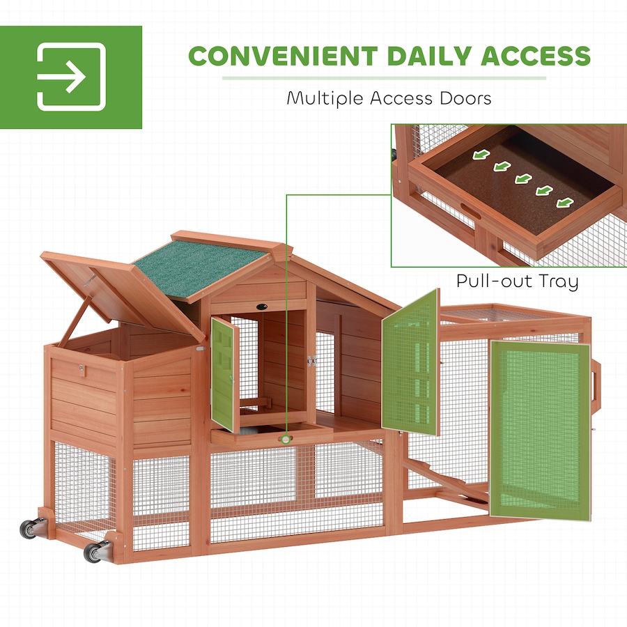 Image 938246_ALTMORE5.jpg, Product 938-246 / Price $239.99, PawHut Chicken Coop with Run, Mobile Wooden Chicken House with Nesting Box from PawHut on TSC.ca's Home & Garden department