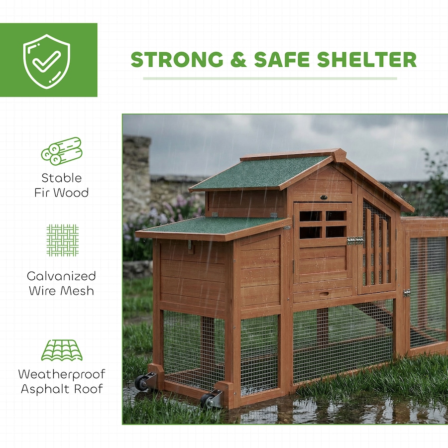 Image 938246_ALTMORE6.jpg, Product 938-246 / Price $239.99, PawHut Chicken Coop with Run, Mobile Wooden Chicken House with Nesting Box from PawHut on TSC.ca's Home & Garden department