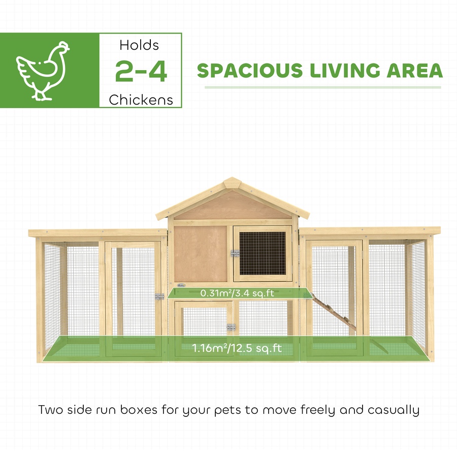 Image 938248_ALTMORE3.jpg, Product 938-248 / Price $179.99, PawHut Chicken Coop, Wooden Large Rabbit Hutch with Nesting Box, Run, Ramp from PawHut on TSC.ca's Home & Garden department
