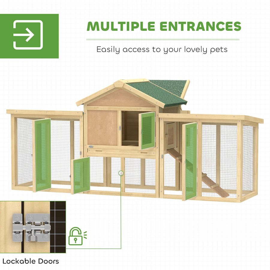 Image 938248_ALTMORE4.jpg, Product 938-248 / Price $179.99, PawHut Chicken Coop, Wooden Large Rabbit Hutch with Nesting Box, Run, Ramp from PawHut on TSC.ca's Home & Garden department
