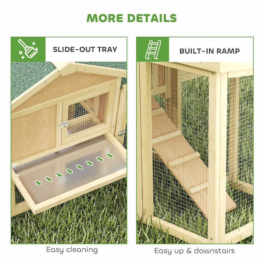 Image 938248_ALTMORE6.jpg, Product 938-248 / Price $179.99, PawHut Chicken Coop, Wooden Large Rabbit Hutch with Nesting Box, Run, Ramp from PawHut on TSC.ca's Home & Garden department