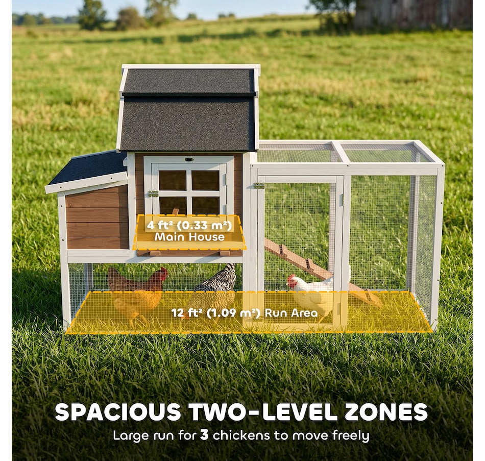 Image 938252_ALTMORE3.jpg, Product 938-252 / Price $276.99, PawHut 71" Chicken Coop for 3 Chickens, Wooden Hen House with Run from PawHut on TSC.ca's Home & Garden department