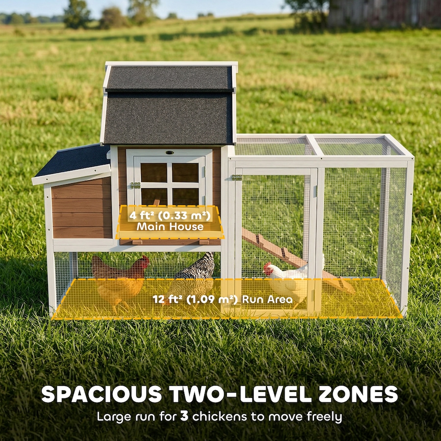 Image 938252_ALTMORE3.jpg, Product 938-252 / Price $256.99, PawHut 71" Chicken Coop for 3 Chickens, Wooden Hen House with Run from PawHut on TSC.ca's Home & Garden department