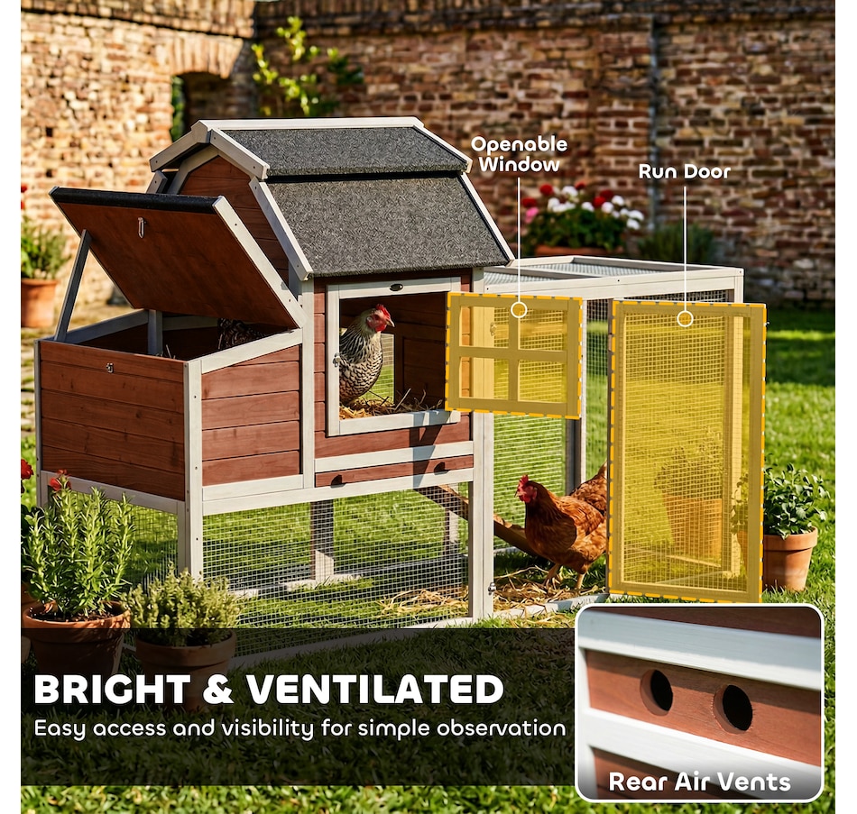 Image 938252_ALTMORE7.jpg, Product 938-252 / Price $276.99, PawHut 71" Chicken Coop for 3 Chickens, Wooden Hen House with Run from PawHut on TSC.ca's Home & Garden department