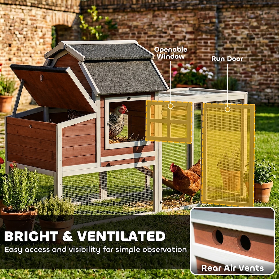 Image 938252_ALTMORE7.jpg, Product 938-252 / Price $256.99, PawHut 71" Chicken Coop for 3 Chickens, Wooden Hen House with Run from PawHut on TSC.ca's Home & Garden department