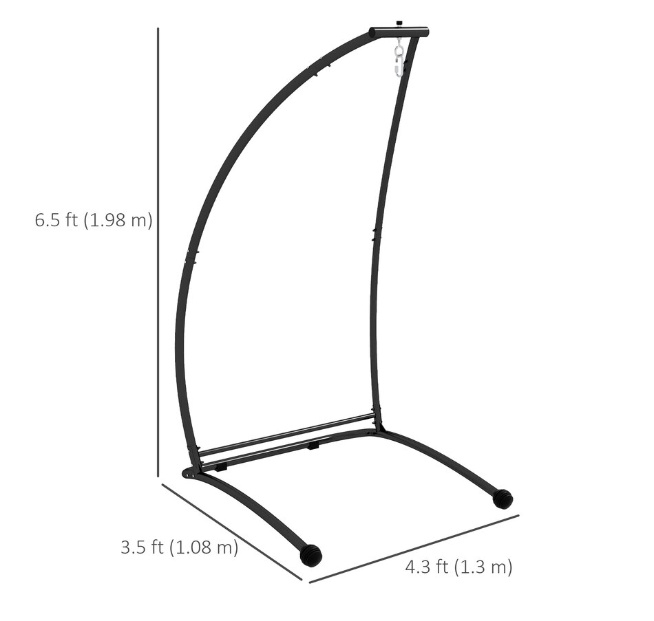 Image 938255_ALTMORE2.jpg, Product 938-255 / Price $109.99, Outsunny Hanging Hammock Chair Stand Only, C Shape Swing Stand, Black from Outsunny on TSC.ca's Home & Garden department