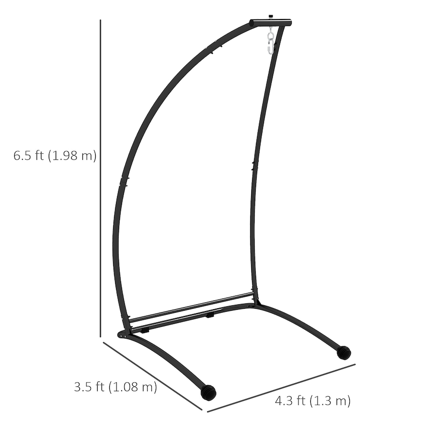 Image 938255_ALTMORE2.jpg, Product 938-255 / Price $133.99, Outsunny Hanging Hammock Chair Stand Only, C Shape Swing Stand, Black from Outsunny on TSC.ca's Home & Garden department
