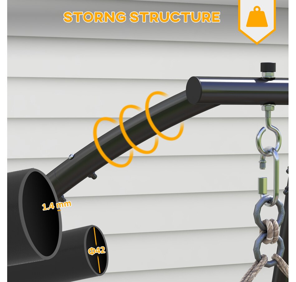 Image 938255_ALTMORE3.jpg, Product 938-255 / Price $109.99, Outsunny Hanging Hammock Chair Stand Only, C Shape Swing Stand, Black from Outsunny on TSC.ca's Home & Garden department