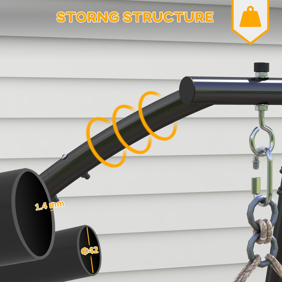 Image 938255_ALTMORE3.jpg, Product 938-255 / Price $133.99, Outsunny Hanging Hammock Chair Stand Only, C Shape Swing Stand, Black from Outsunny on TSC.ca's Home & Garden department