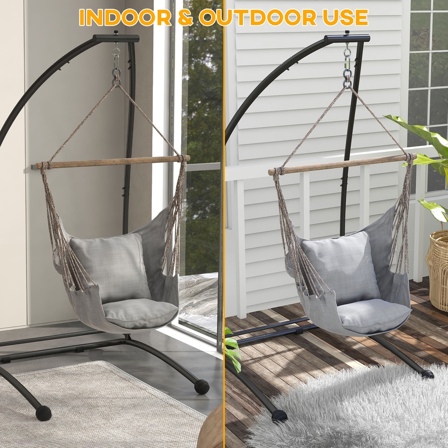 Image 938255_ALTMORE4.jpg, Product 938-255 / Price $133.99, Outsunny Hanging Hammock Chair Stand Only, C Shape Swing Stand, Black from Outsunny on TSC.ca's Home & Garden department