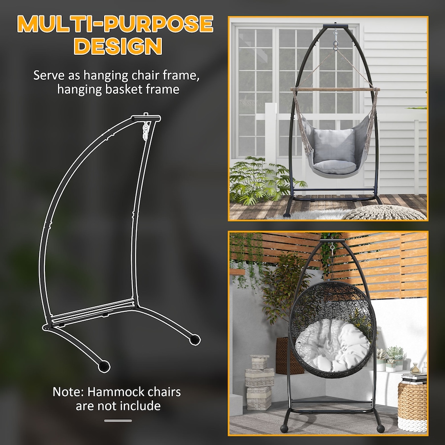Image 938255_ALTMORE5.jpg, Product 938-255 / Price $133.99, Outsunny Hanging Hammock Chair Stand Only, C Shape Swing Stand, Black from Outsunny on TSC.ca's Home & Garden department
